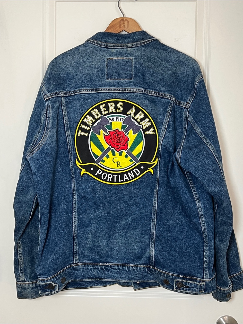 Levi's Blue Denim Jacket Portland Timbers Army Patch Men’s XXL